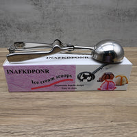 INAFKDPONR Professional Stainless Steel Ice Cream Scoops - Heavy-Duty Dessert Scoops for Home & Commercial Use