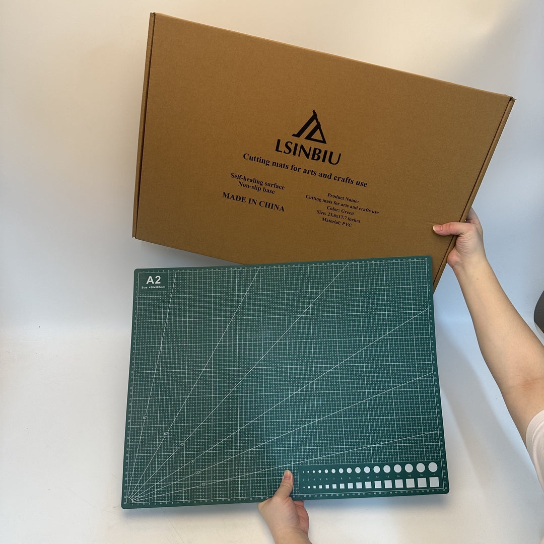 LSINBIU Professional A2 Self-Healing Cutting Mat for Arts and Crafts Use  Large Green Craft Cutting Board for Art