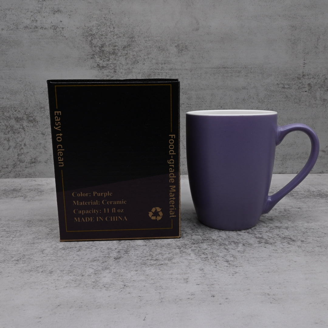 wawahydro Premium Ceramic Mugs: Elegant Purple Drum-Shaped Design for Coffee and Tea Enthusiasts