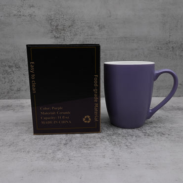 wawahydro Premium Ceramic Mugs: Elegant Purple Drum-Shaped Design for Coffee and Tea Enthusiasts