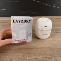 LAYZDRY Mini Humidifier Small Droplet White Compact Quiet for Desk Nightstand Auto Shut Off