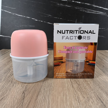 NUTRITIONAL FACTORS Mini Electric Food Chopper Plastic Body Stainless Steel Blades for Dicing Mincing Slicing