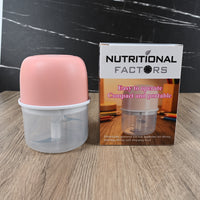 NUTRITIONAL FACTORS Mini Electric Food Chopper Plastic Body Stainless Steel Blades for Dicing Mincing Slicing