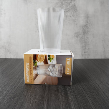 TRELIVO Drinking Glasses Clear Drinking Cups Durable Easy Clean Stackable for Everyday Beverage Use