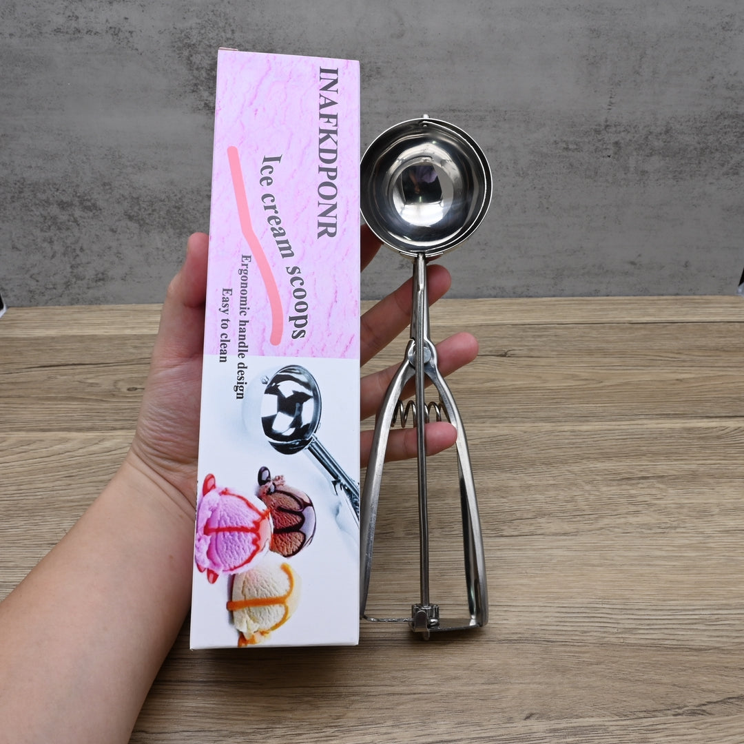INAFKDPONR Professional Stainless Steel Ice Cream Scoops - Heavy-Duty Dessert Scoops for Home & Commercial Use