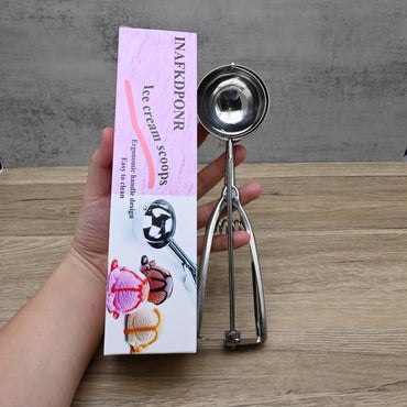 INAFKDPONR Professional Stainless Steel Ice Cream Scoops - Heavy-Duty Dessert Scoops for Home & Commercial Use