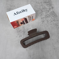 Afzcihy Deep Brown Square Hair Claw Clip Large Grip Hair Clip for Women, Secure & Stylish Updo Holder