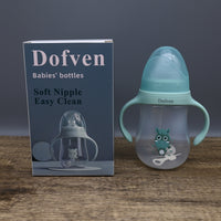 Dofven Babies Bottles Green PP Material Soft Silicone Nipple Easy Clean for Comfortable Feeding
