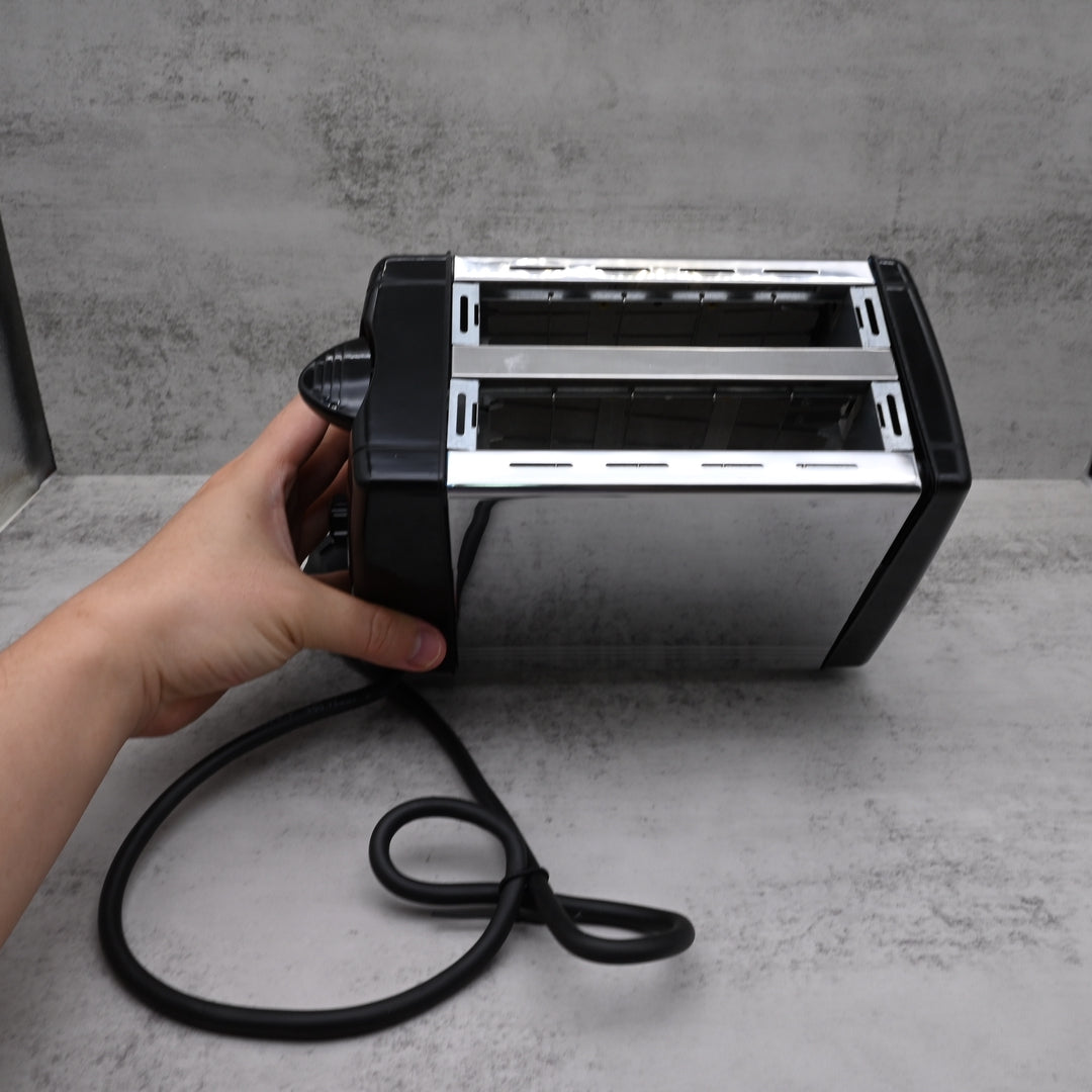 Greatogo Modern Electric Toaster Black Compact Metal Kitchen Appliance with Multiple Browning Settings, Wide Slot Electric Toasters