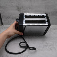Greatogo Modern Electric Toaster Black Compact Metal Kitchen Appliance with Multiple Browning Settings, Wide Slot Electric Toasters