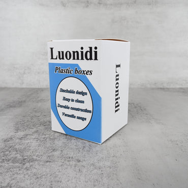 Luonidi Clear Plastic Storage Boxes Durable Stackable Organizer with Lid for Home Office Workshop and Crafts