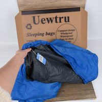 Uewtru Blue Portable Sleeping Bag Weather-Resistant Compact Camping Sleeping Bag for Outdoor Adventures