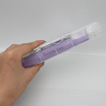 Reyroltay Purple Mini 2-in-1 Ionic Electric Hair Crimper -  Suitable for All Hair Types - Wet and Dry Use 30s Fast Heat-Up