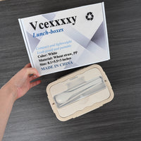 Vcexxxxy Eco-Friendly Wheat Straw Lunch Box Nordic White Leak-Proof Container for On-the-Go Meals