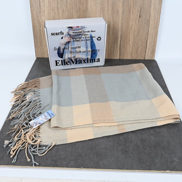 ElleMaxima Unisex Acrylic Fiber Scarf Soft & Warm Lightweight Fashion Scarf for Men and Women