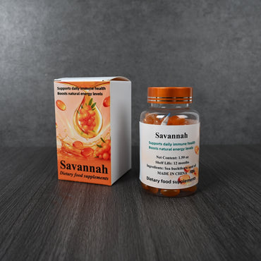 Savannah Dietary Food Supplement – 1.59 oz Bottle, Sea Buckthorn Oil Capsules