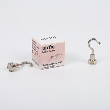 ujrfnj 2-Pack Magnetic Metal Hooks Heavy Duty Magnetic Hooks with Strong Adhesion