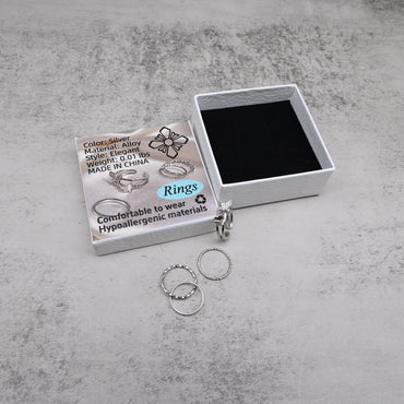 Elegant Rings Adjustable Sweet Fade Resistant Light Luxury Minimalist Style Ring Set for Women
