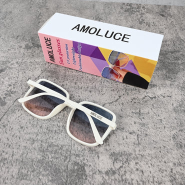 AMOLUCE Women's Outdoor Sunglasses White Resin Frame UV Protection Lightweight for Hiking Driving and Beach