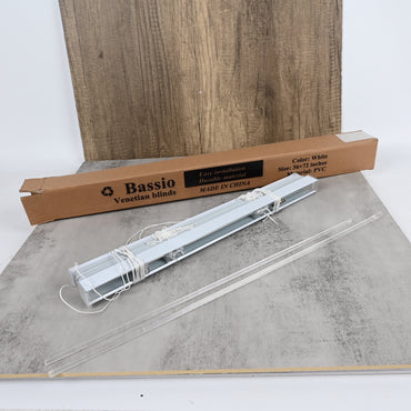 Bassio Pure White Venetian Blinds Adjustable Window Blinds for Home & Office