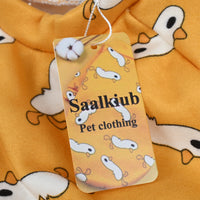 Saalkiub Cute Cartoon Pet Clothing Yellow Dog Cat Apparel Casual Comfortable Small Medium Pet Clothes Fashion Animal Wear
