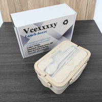 Vcexxxxy Eco-Friendly Wheat Straw Lunch Box Nordic White Leak-Proof Container for On-the-Go Meals