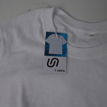 图形 White Cotton T-shirts Classic Fit Breathable Machine Washable for Everyday Wear