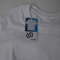 图形 White Cotton T-shirts Classic Fit Breathable Machine Washable for Everyday Wear