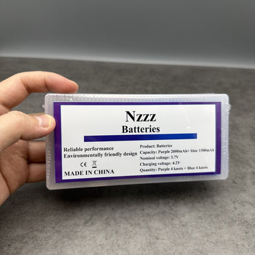 Nzzz Lithium Battery Set - Purple 2000mAh & Blue 1500mAh for Outdoor Adventures