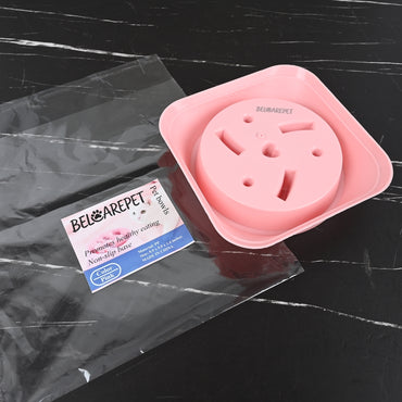 BELCAREPET Heart Shaped Slow Feeder Pet Bowl Pink Small Slow Eating Dog Cat Bowl PP Plastic Easy Clean