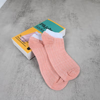 Plkjelp Pink Women's Cotton Ankle Socks Breathable Snug Fit Ankle Socks