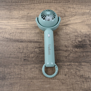Vazkem Portable Electric Fan Cute Mini Handheld Fan Green Cooling USB Rechargeable for Travel Office Outdoor
