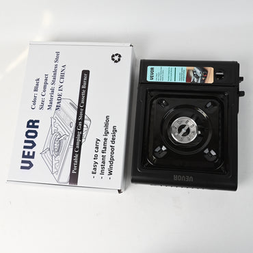 VEVOR Portable Camping Gas Stove Cassette Burner Compact Lightweight Automatic Ignition Stainless Steel for Outdoor Cooking