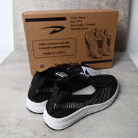 "D" Design Men's Black Breathable Sports Shoes Soft Sole Lightweight Casual Sneakers for Daily Wear