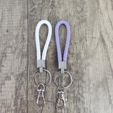 keymate Elegant Purple & White Key Chain - Lightweight & Durable