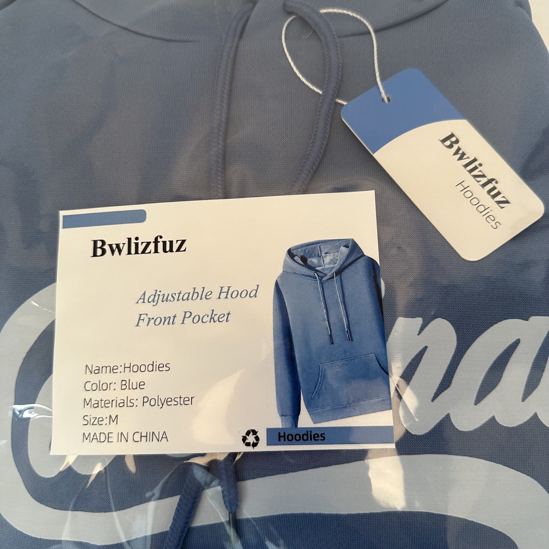 Bwlizfuz Unisex Classic Pullover Hoodies - Comfortable Cotton Blend Premium Hoodies for Men and Women, Casual Athletic Sweatshirt