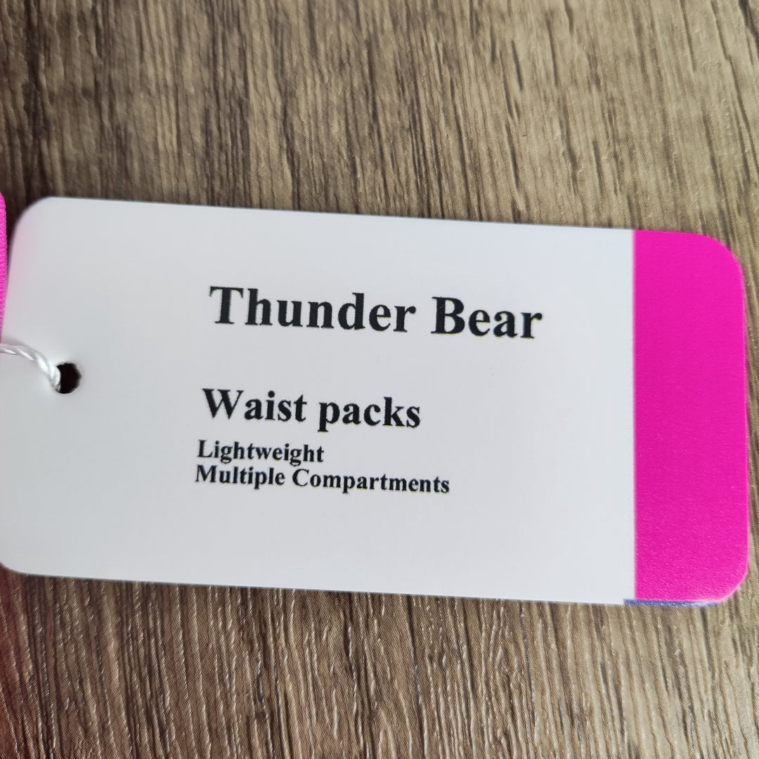 Thunder Bear Versatile Multi-Function Running Waist Pack in Rose Red – Ideal for Outdoor Sports and Fitness Activities