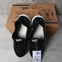 "D" Design Men's Black Breathable Sports Shoes Soft Sole Lightweight Casual Sneakers for Daily Wear