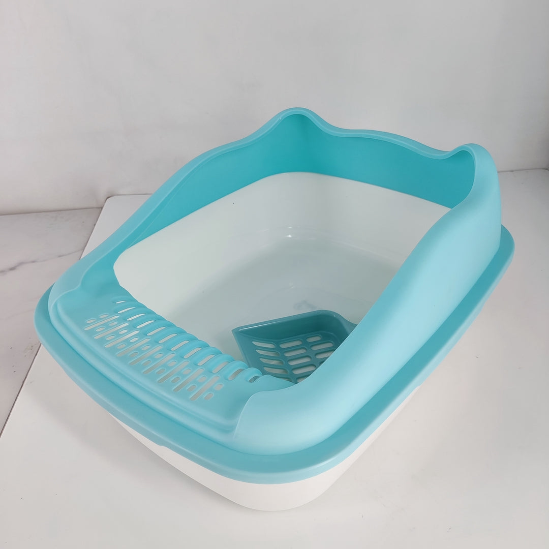 seek elengance Cat Litter Pans for Indoor Cats - Durable Plastic Litter Box with Easy Clean Design