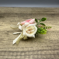Kryxel Soft Rustic Floral Brooch Pin: Handcrafted Artificial Boutonnieres for Elegance