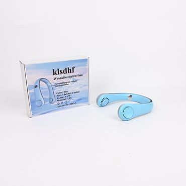 klsdhf Blue Neck Hanging Bladeless Wearable Electric Fans with USB Charging