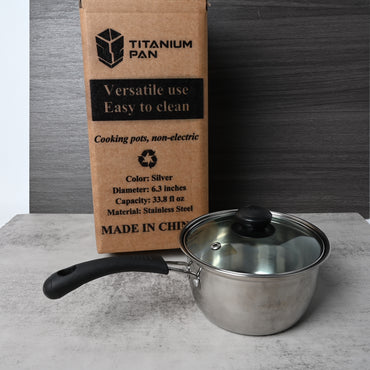 TITANIUM PAN Stainless Steel Cooking Pot Durable Versatile Stovetop Compatible Easy Clean