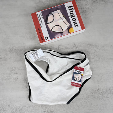 Hugnar Classic White Breathable Panties, Soft Everyday Women's Underwear