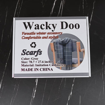 Wacky Doo Winter Warm Knitted Scarf Ultra‑Soft Wool Blend Scarf, Cozy & Stylish Cold Weather Accessory