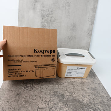 Koqvepo Plastic Storage Containers for Household Use Airtight Stackable for Kitchen Pantry