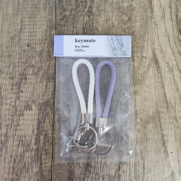 keymate Elegant Purple & White Key Chain - Lightweight & Durable