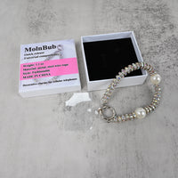 MolnBub Pearl & Crystal Phone Charm Bracelet Decorative Charms for Cell Phones, Elegant Mobile Accessory
