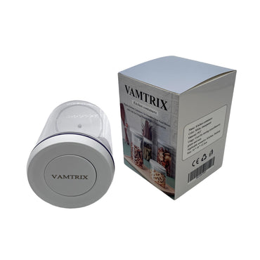 VAMTRIX Kitchen containers White & Transparent PET Round 10X12.3Cm Food Storage Airtight Kitchen Containers
