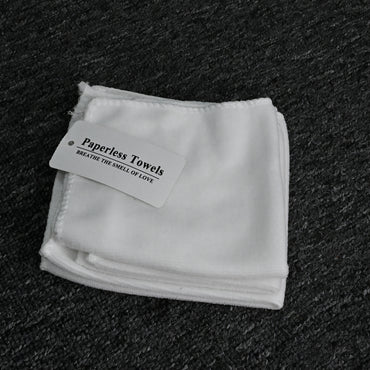 Paperless Towels Cotton White Washcloth Absorbent Face Towels