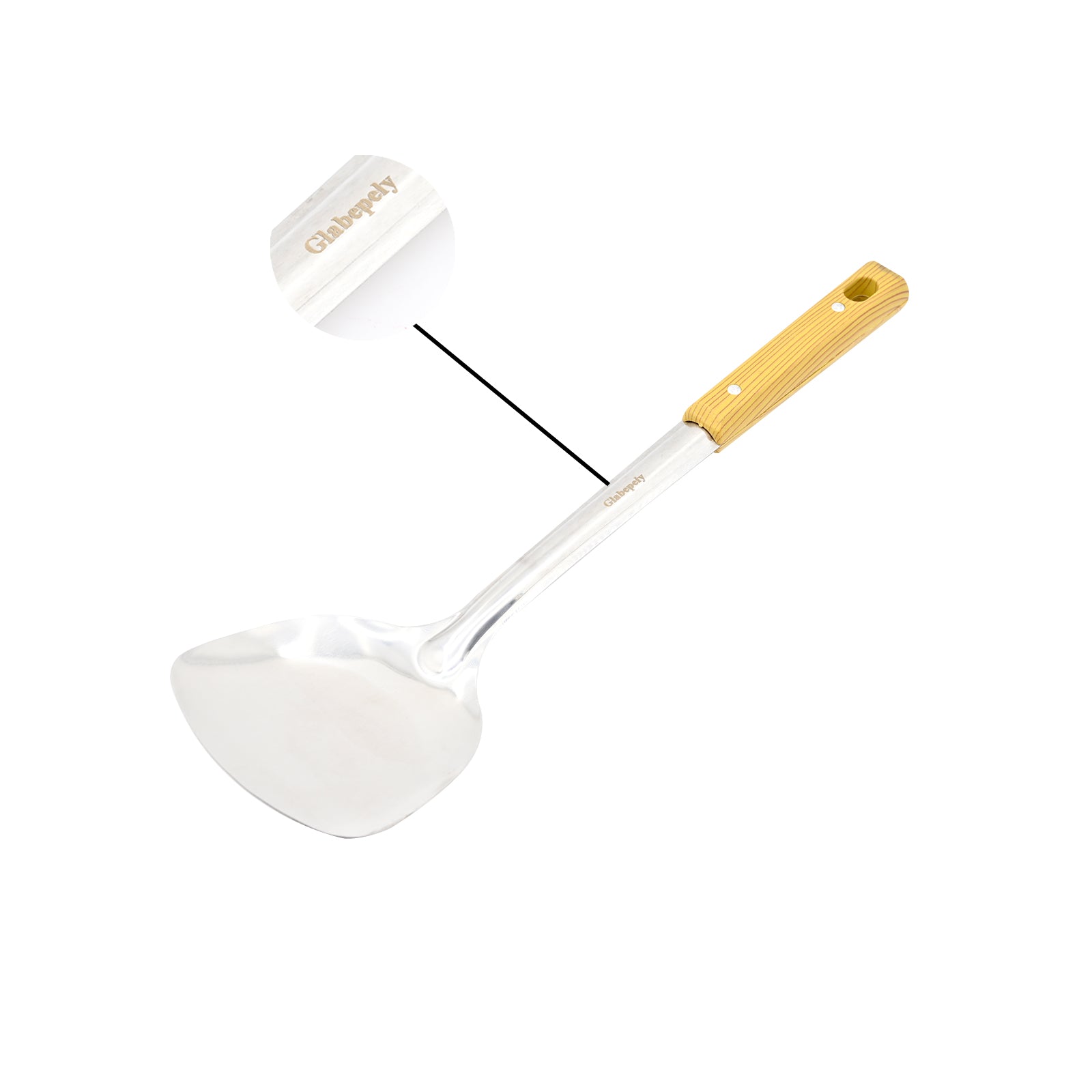 Glabepely Pot Spatula for Wok Stainless Steel Wok